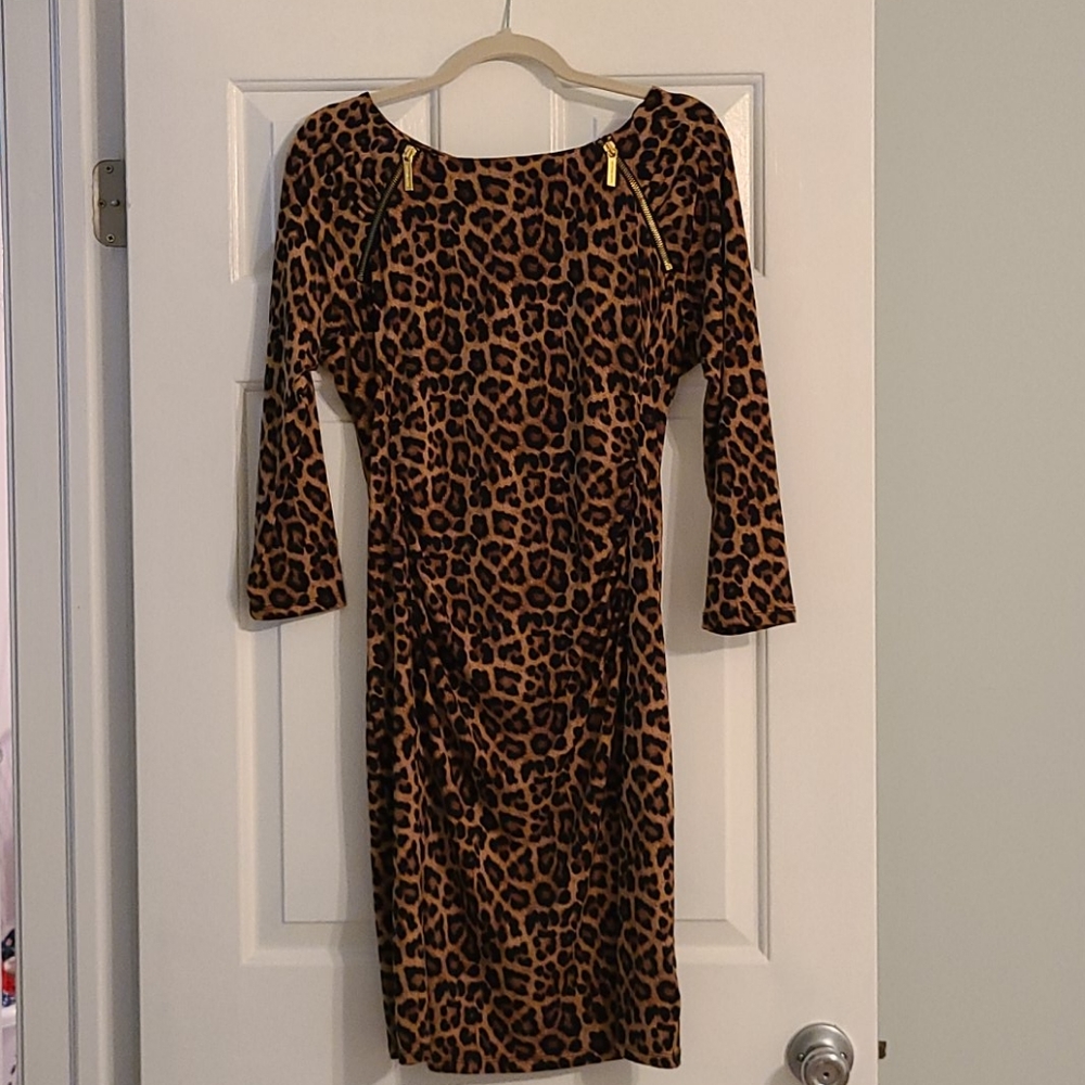 Michael Kors leopard dress with zippers